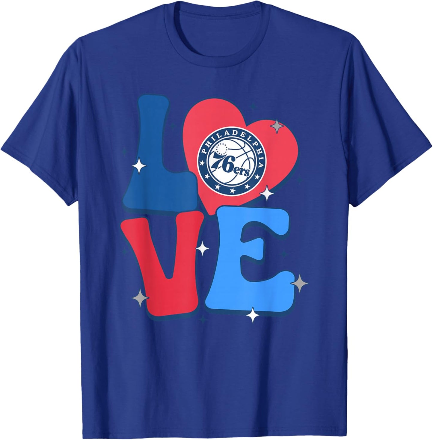 NBA Philadelphia 76ers Valentine's Day Love T-Shirt - T-Shirt | Royal