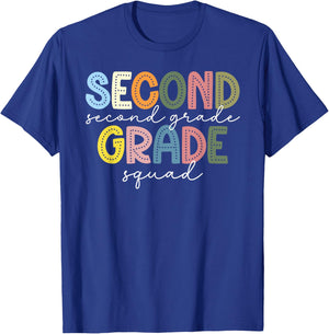 Second Grade Squad Second Grade Teacher 2nd Grade Teacher T-Shirt - T-Shirt | Royal