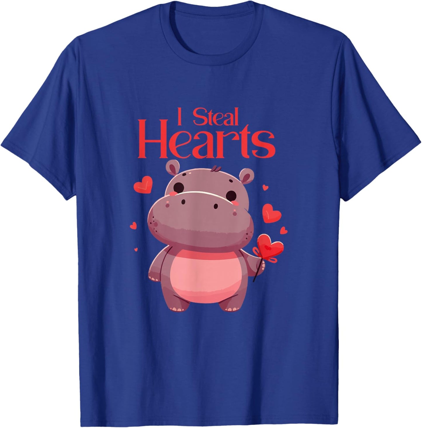 Cute Valentine Heart for Love Couples: Hippo Hippopotamus T-Shirt - T-Shirt | Royal