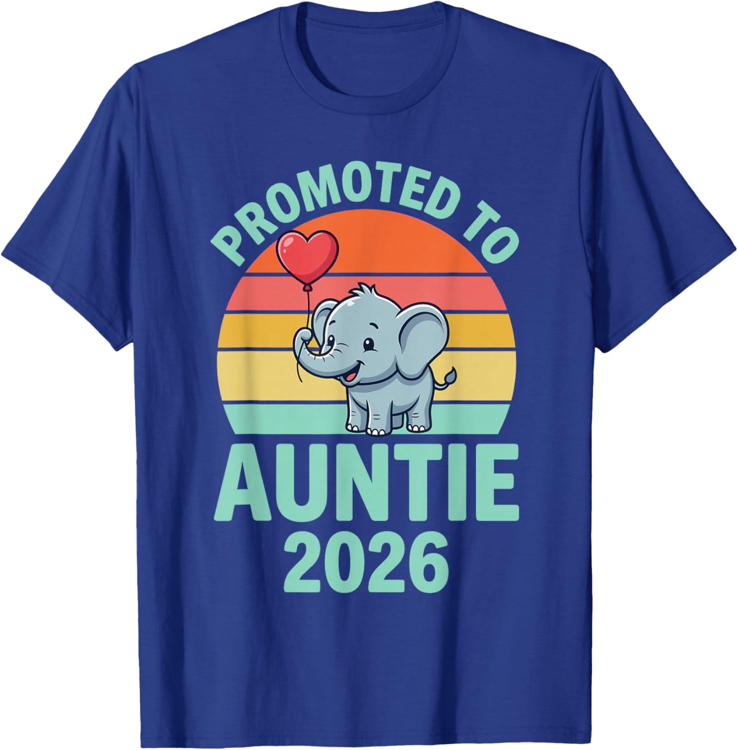 First Time Aunt Promoted Auntie 2026 New Baby Announcement T-Shirt - T-Shirt | Royal