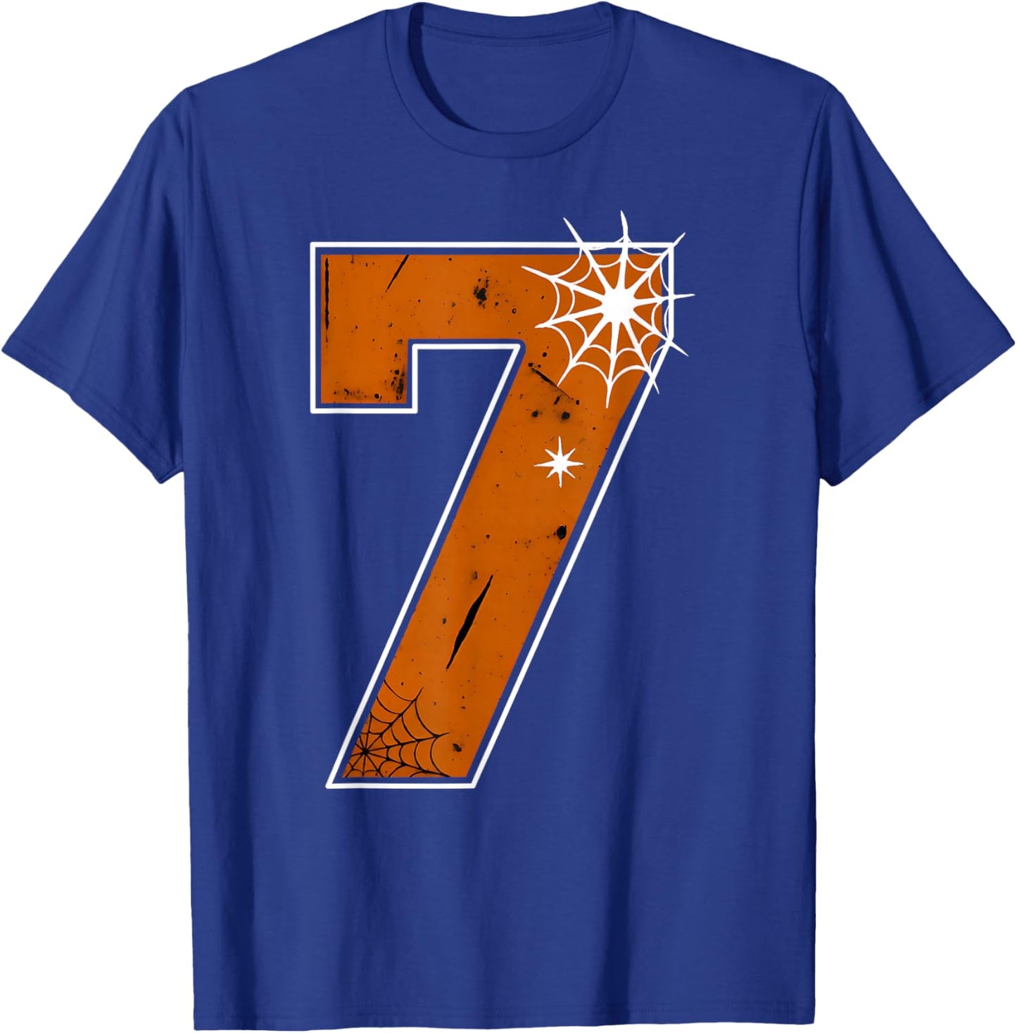 6 7 Funny Halloween Costume with Spider Web Trend Couples T-Shirt - T-Shirt | Royal