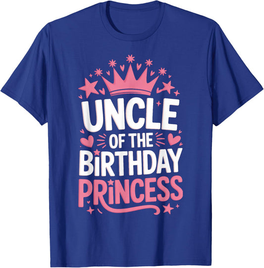 Uncle of The Birthday Princess Family Party Celebration T-Shirt - T-Shirt | Royal