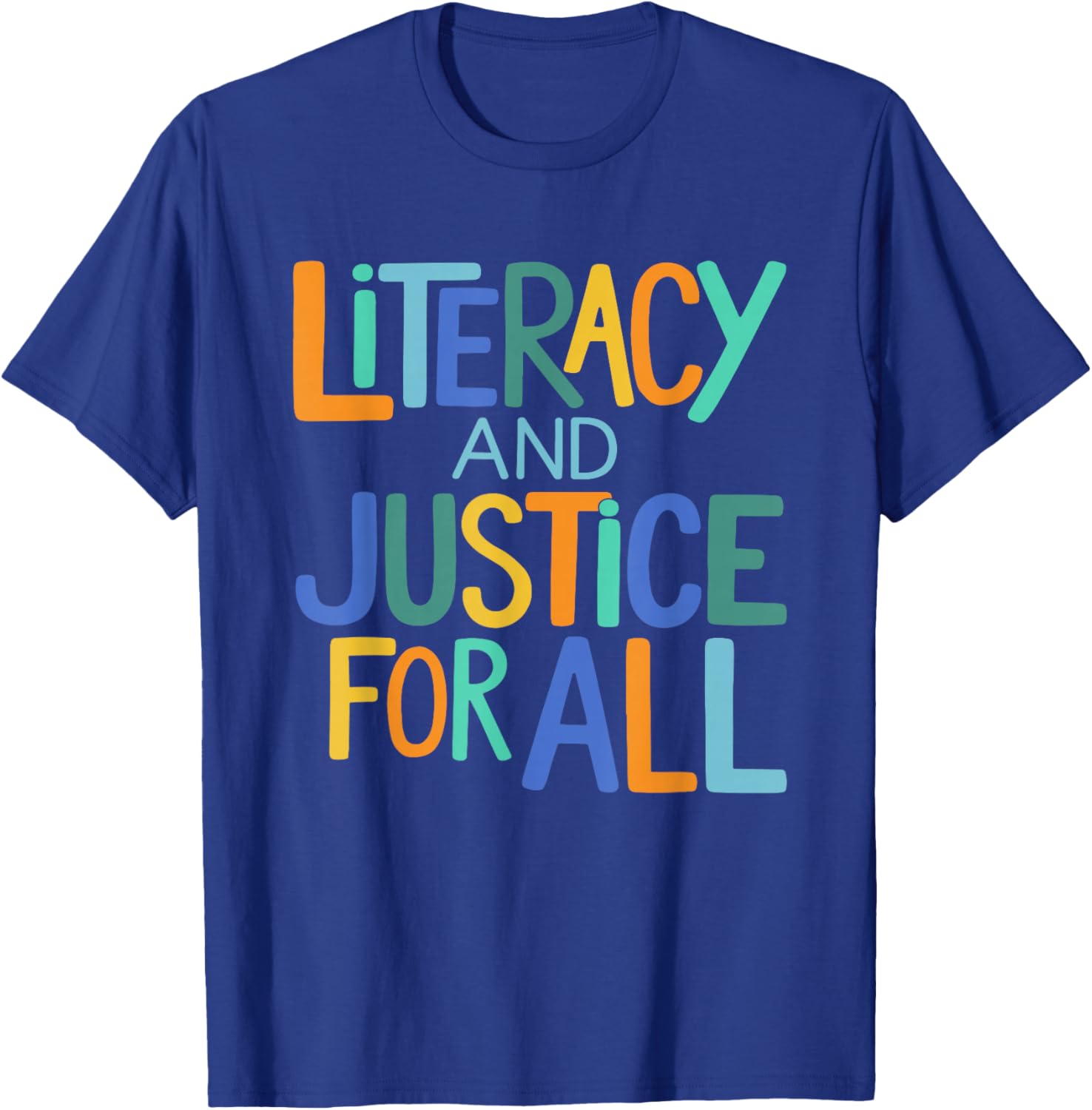 Reading Book Club Literacy and Justice for All Librarian T-Shirt - T-Shirt | Royal