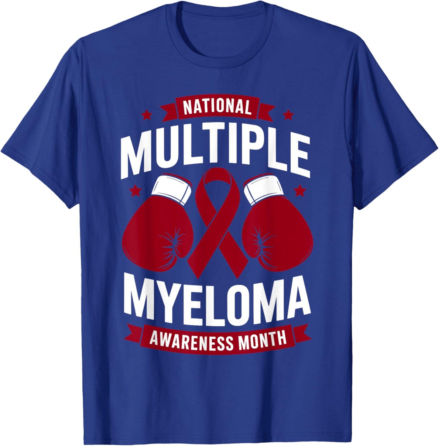 National Multiple Myeloma Awareness Month Burgundy Ribbon T-Shirt - T-Shirt | Royal