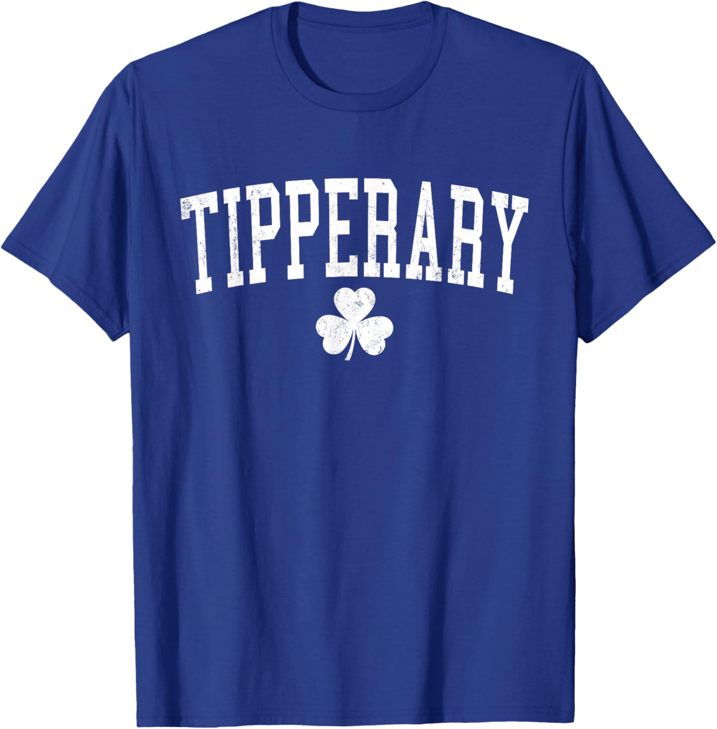 Tipperary Ireland St Patricks Day Retro Distressed Shamrock T-Shirt - T-Shirt | Royal