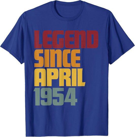 Legend Since April 1954 72nd Birthday - Vintage Funny T-Shirt - T-Shirt | Royal