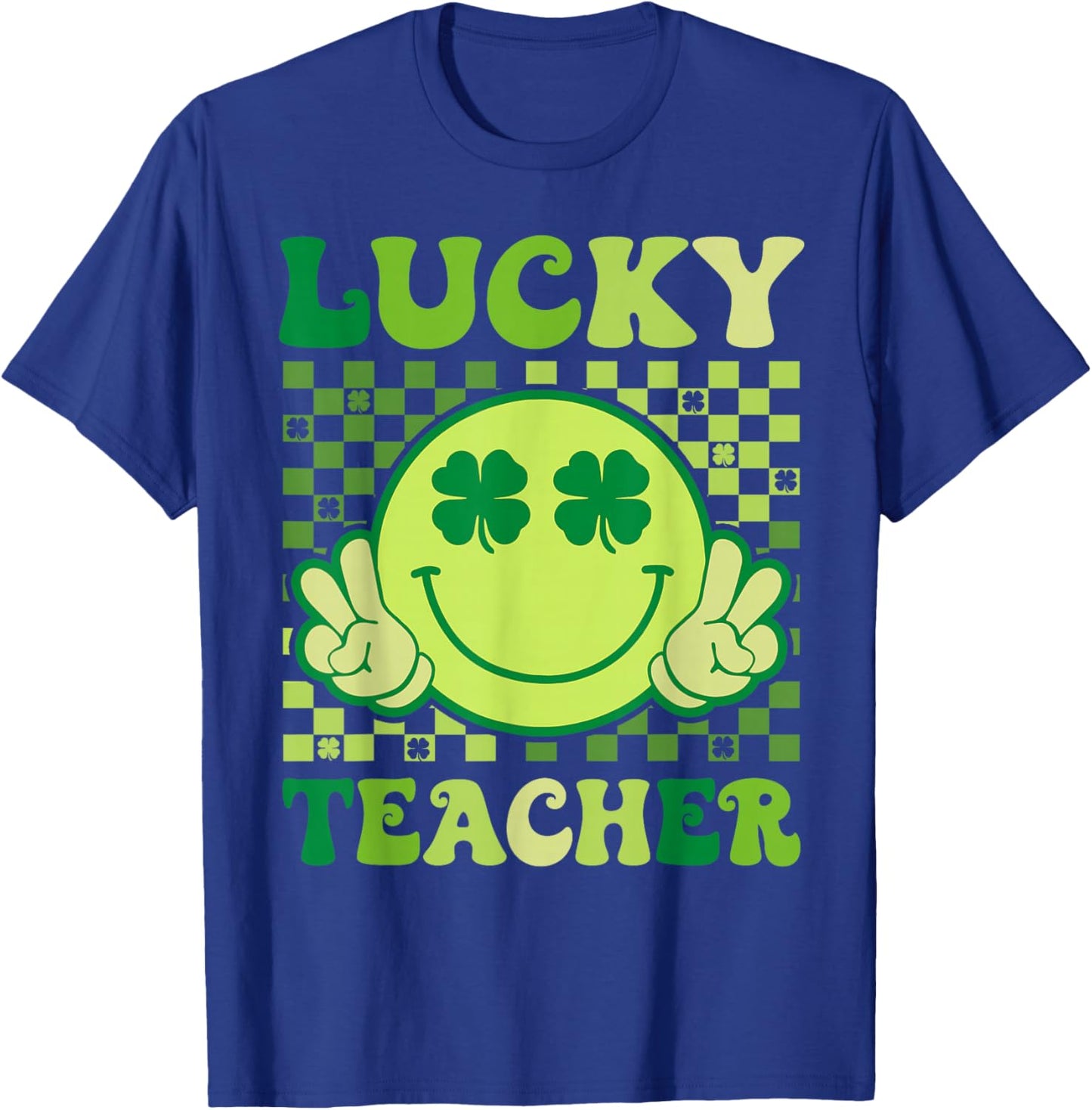 Groovy St Patricks Day Lucky Teacher Saint Paddys Men Women T-Shirt - T-Shirt | Royal