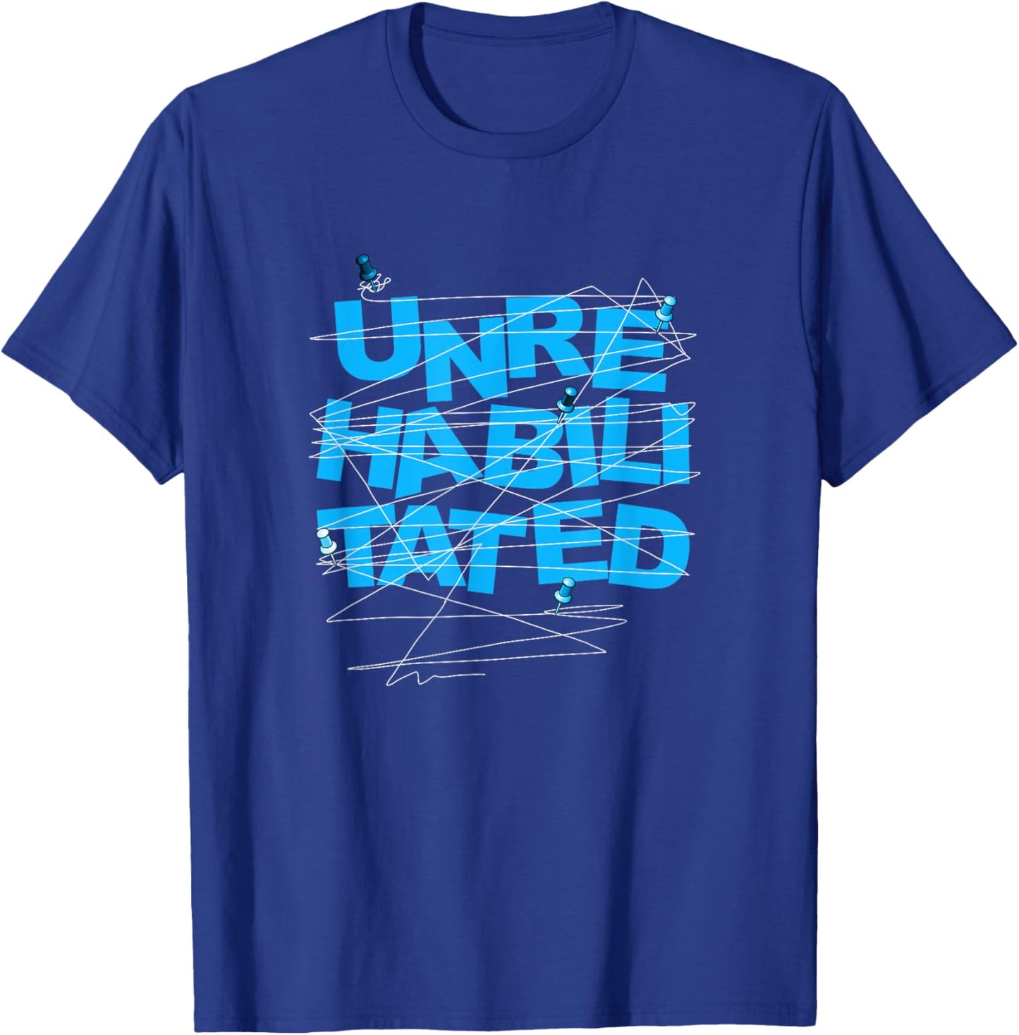 Blue Color Unrehabilitated Blue Graphic T-Shirt - T-Shirt | Royal