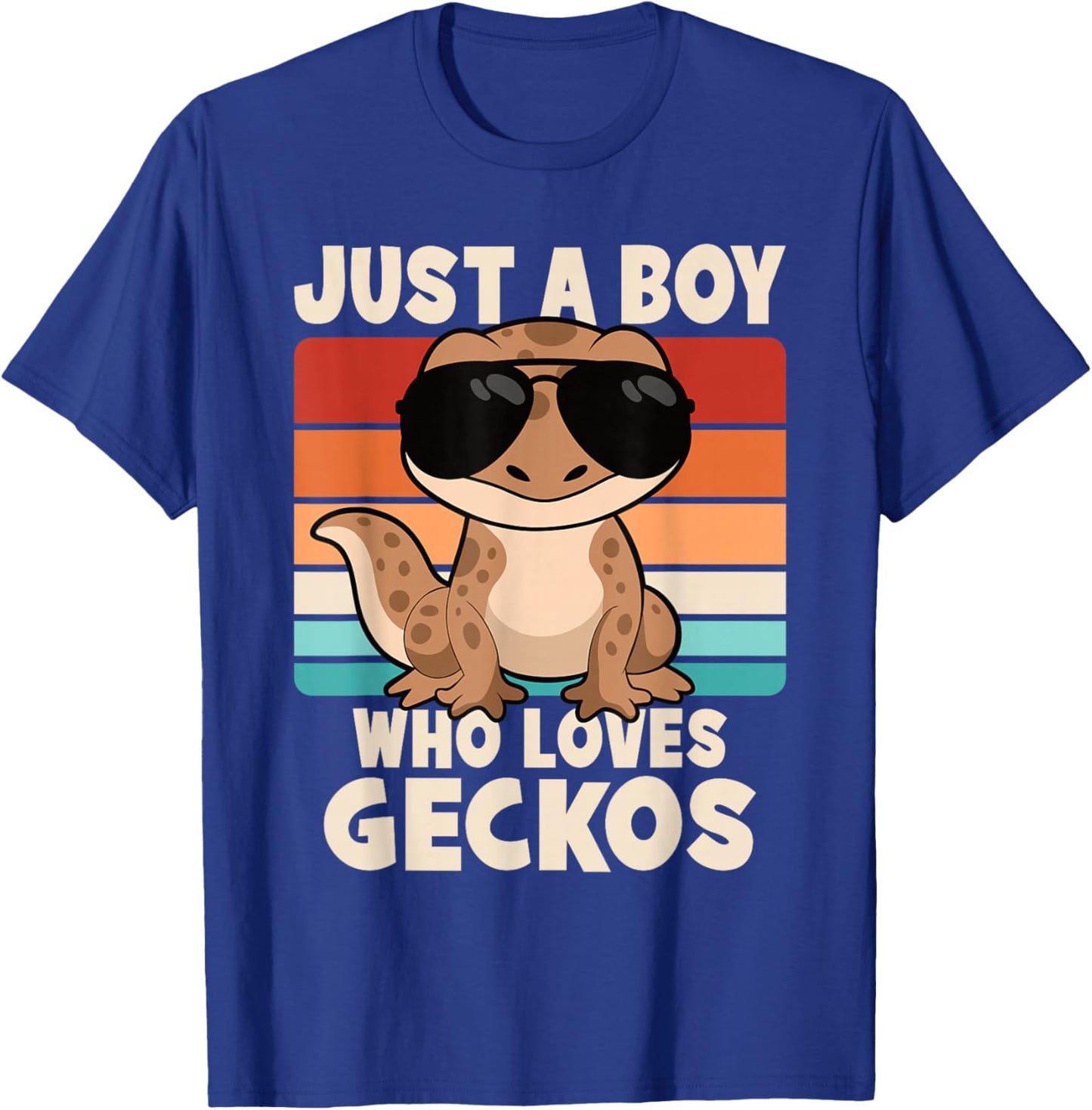 Just A Boy Who Loves Geckos Funny Leopard Gecko Lizard Kids T-Shirt - T-Shirt | Royal