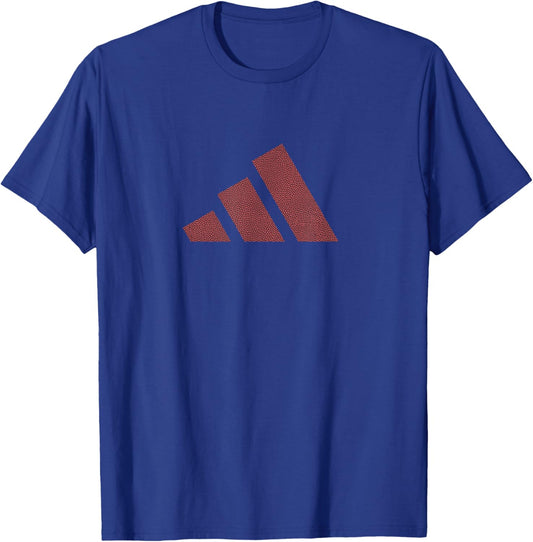 adidas Football Pattern Three Stripes Graphic T-Shirt - T-Shirt | Royal
