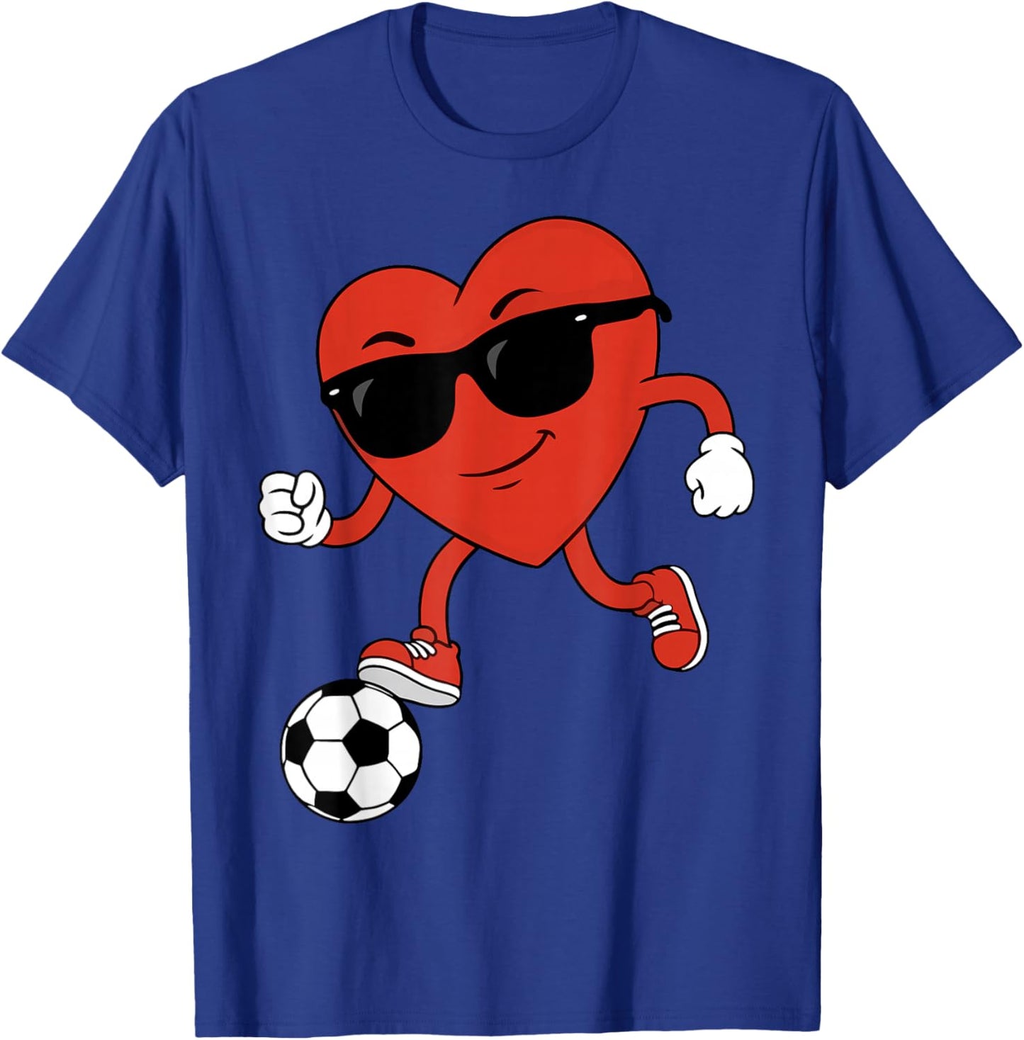 Valentines Day Soccer Heart Playing Soccer Boys Kids T-Shirt - T-Shirt | Royal