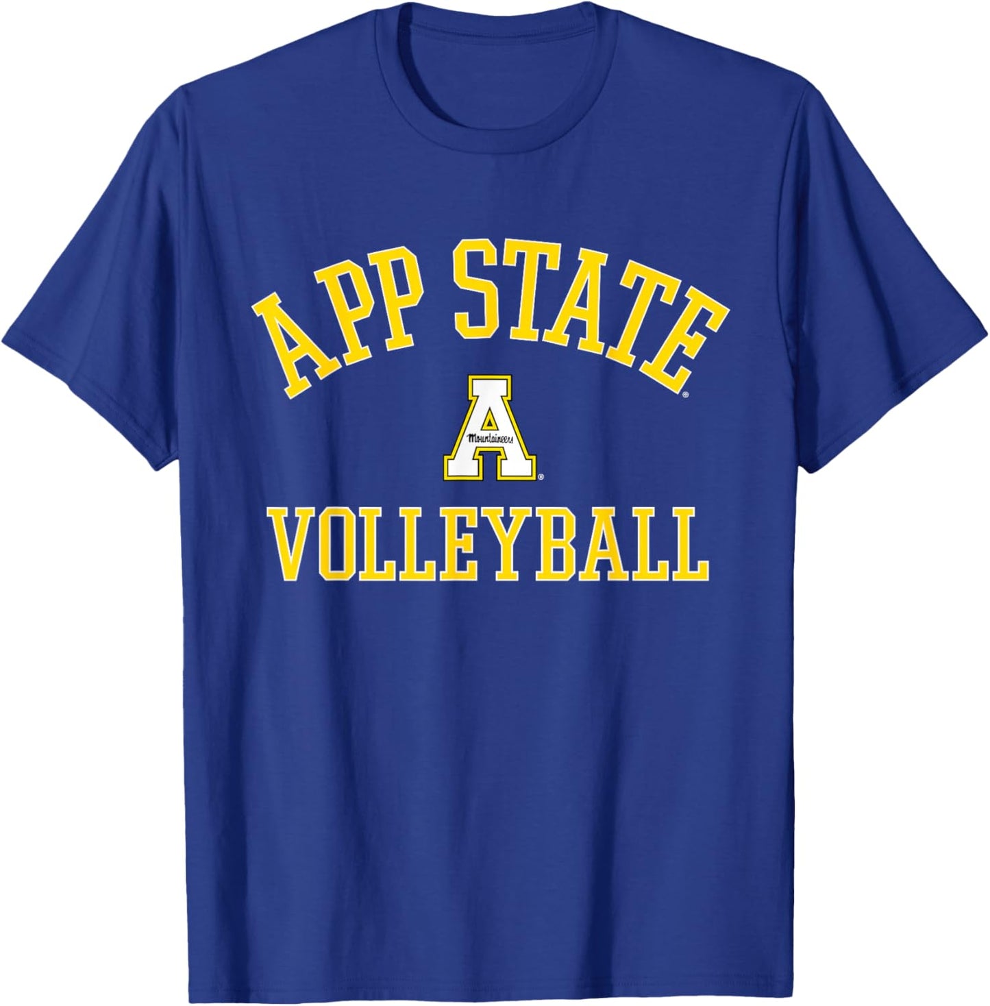 App State Mountaineers Arch Over Volleyball - App State T-Shirt - T-Shirt | Royal