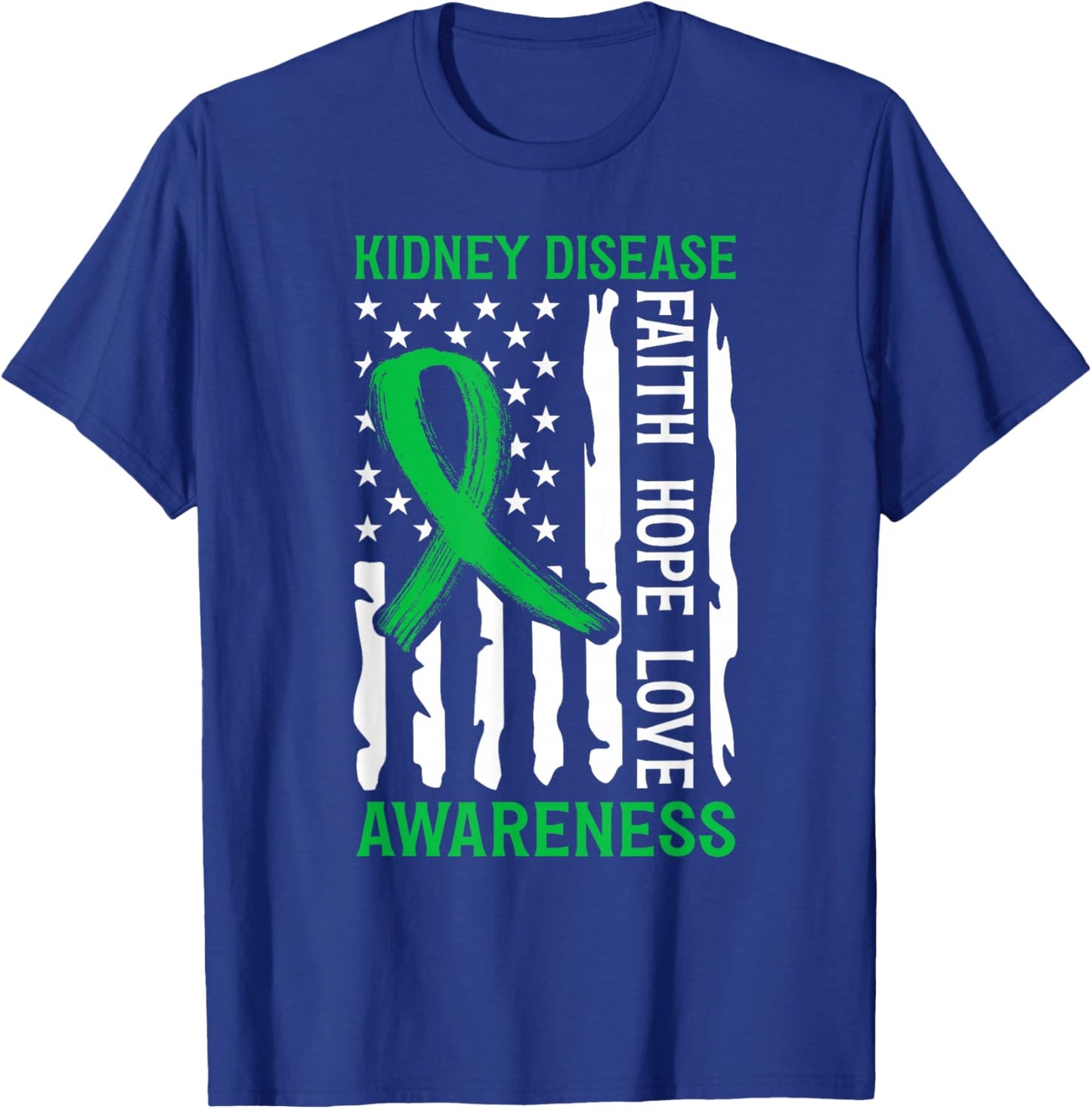 Kidney Disease Awareness US Flag Kidney Disease Survivor T-Shirt - T-Shirt | Royal