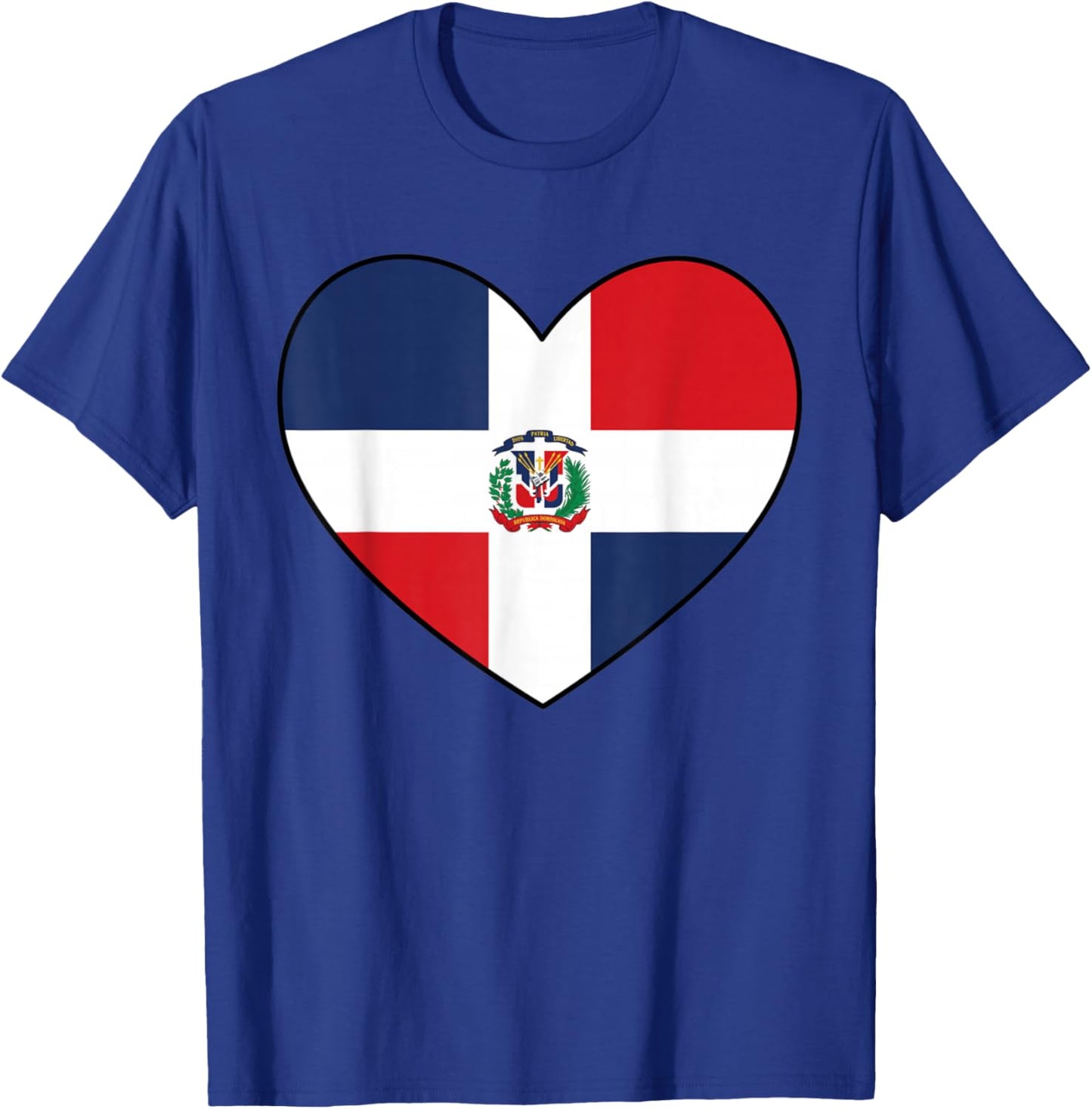 Dominican Republic Flag Patriotic Heart Men Women Kids T-Shirt - T-Shirt | Royal