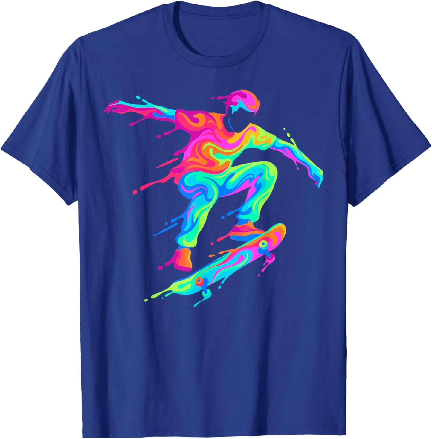Cool Skater Skateboard Player Skateboarding Men Kids Boys T-Shirt - T-Shirt | Royal