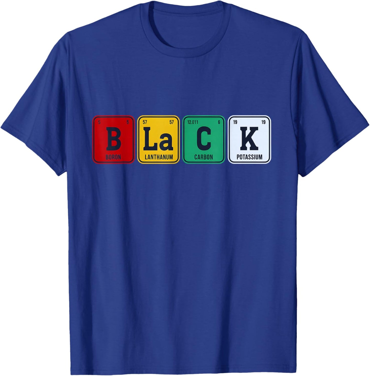 Black History Month Black Periodic Table Elements T-Shirt - T-Shirt | Royal