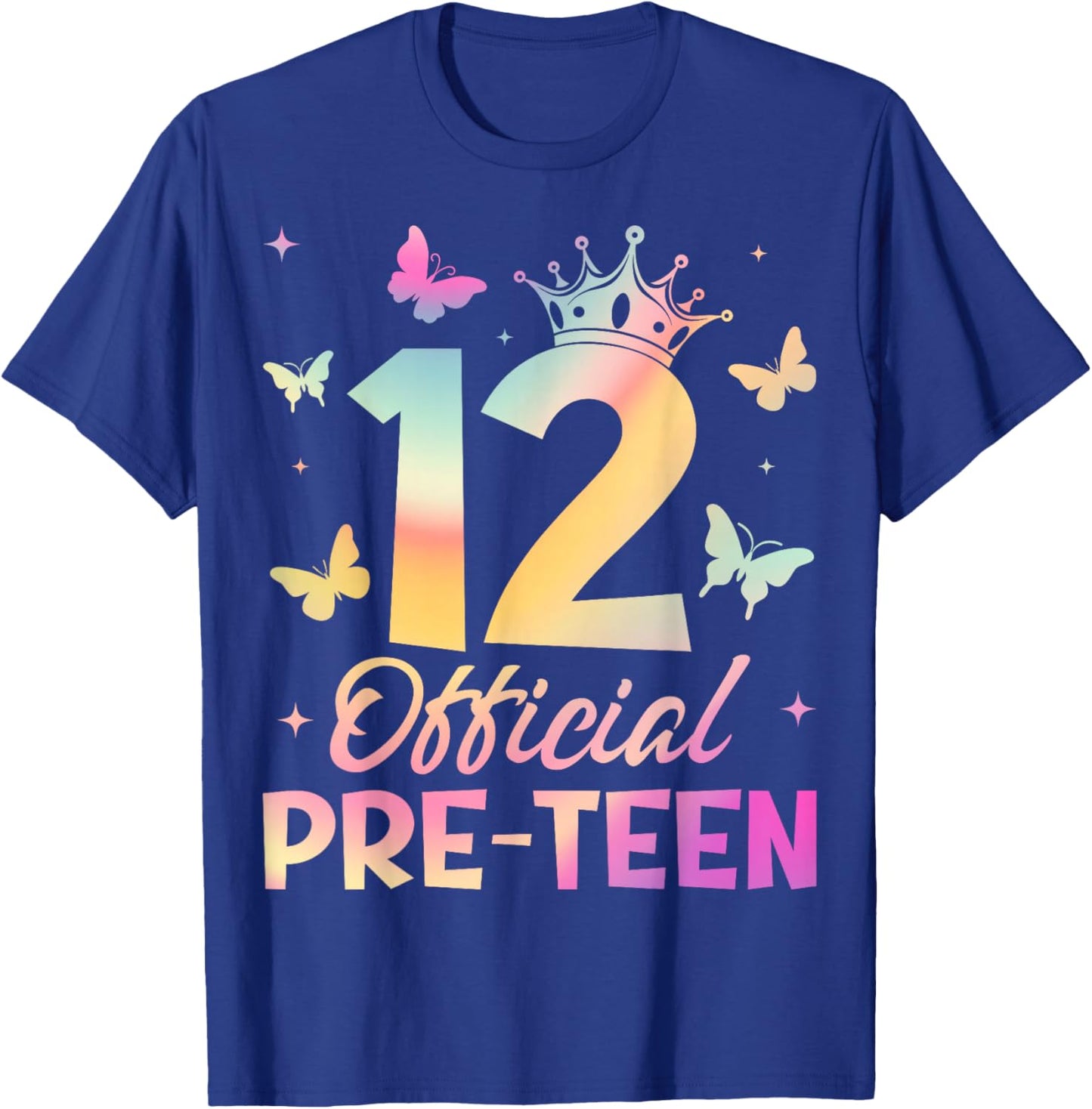Crown 12th Birthday Party 12 Official Pre-Teen Birthday Girl T-Shirt - T-Shirt | Royal