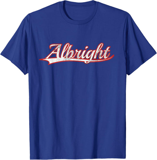 Albright Reading Pennsylvania Area Vintage Varsity Throwback T-Shirt - T-Shirt | Royal