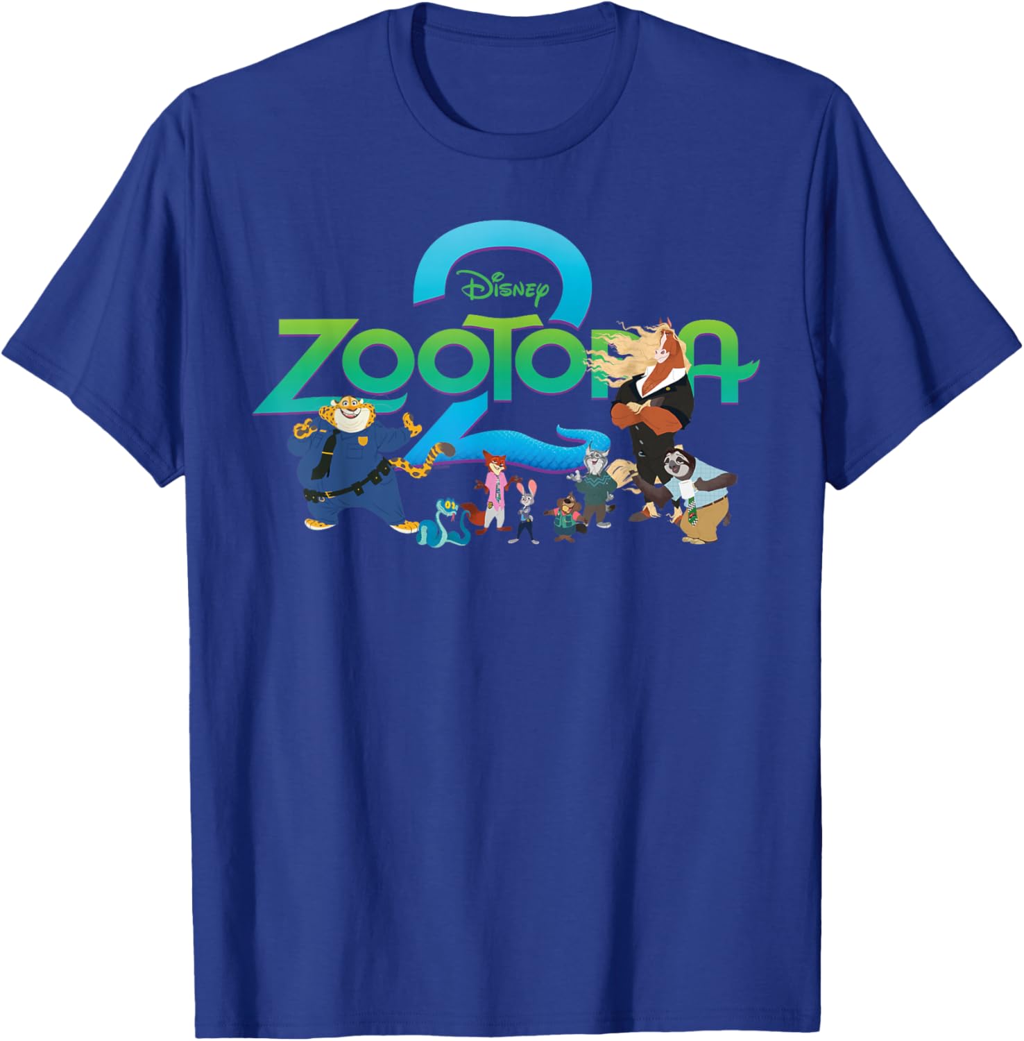 Disney Zootopia 2 Illustrated Characters and Logo T-Shirt - T-Shirt | Royal