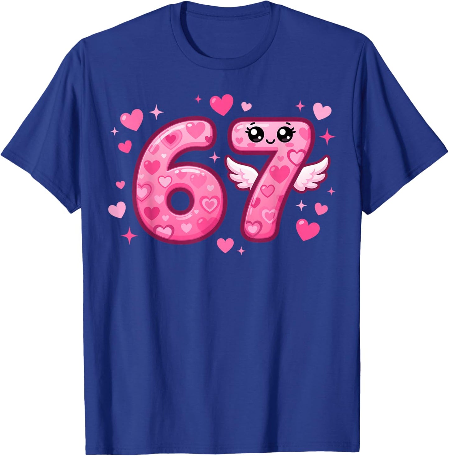Kawaii 6-7 Pink Heart Six Seven Kids Meme 6 7 Valentines T-Shirt - T-Shirt | Royal