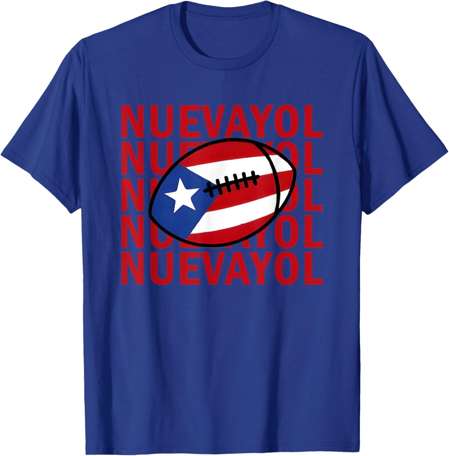 NUEVAYOL Puerto Rican Football Flag Pride Graphic Design T-Shirt - T-Shirt | Royal