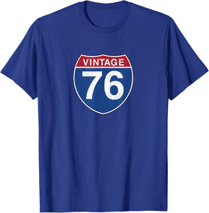 76 Vintage 50th Birthday Gift Ideas 1976 Road Sign T-Shirt - T-Shirt | Royal