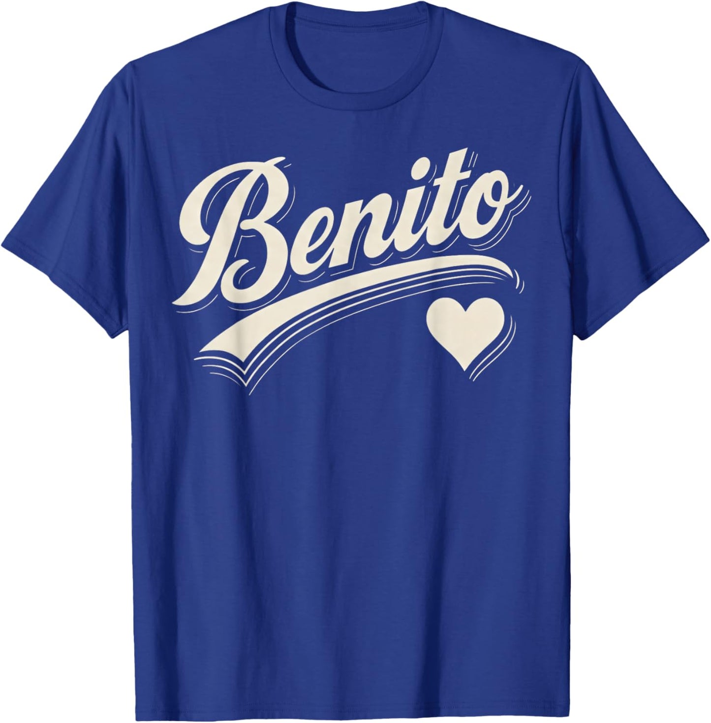 Vintage Benito Heart Script Gift Women Kid Boy Girl T-Shirt - T-Shirt | Royal