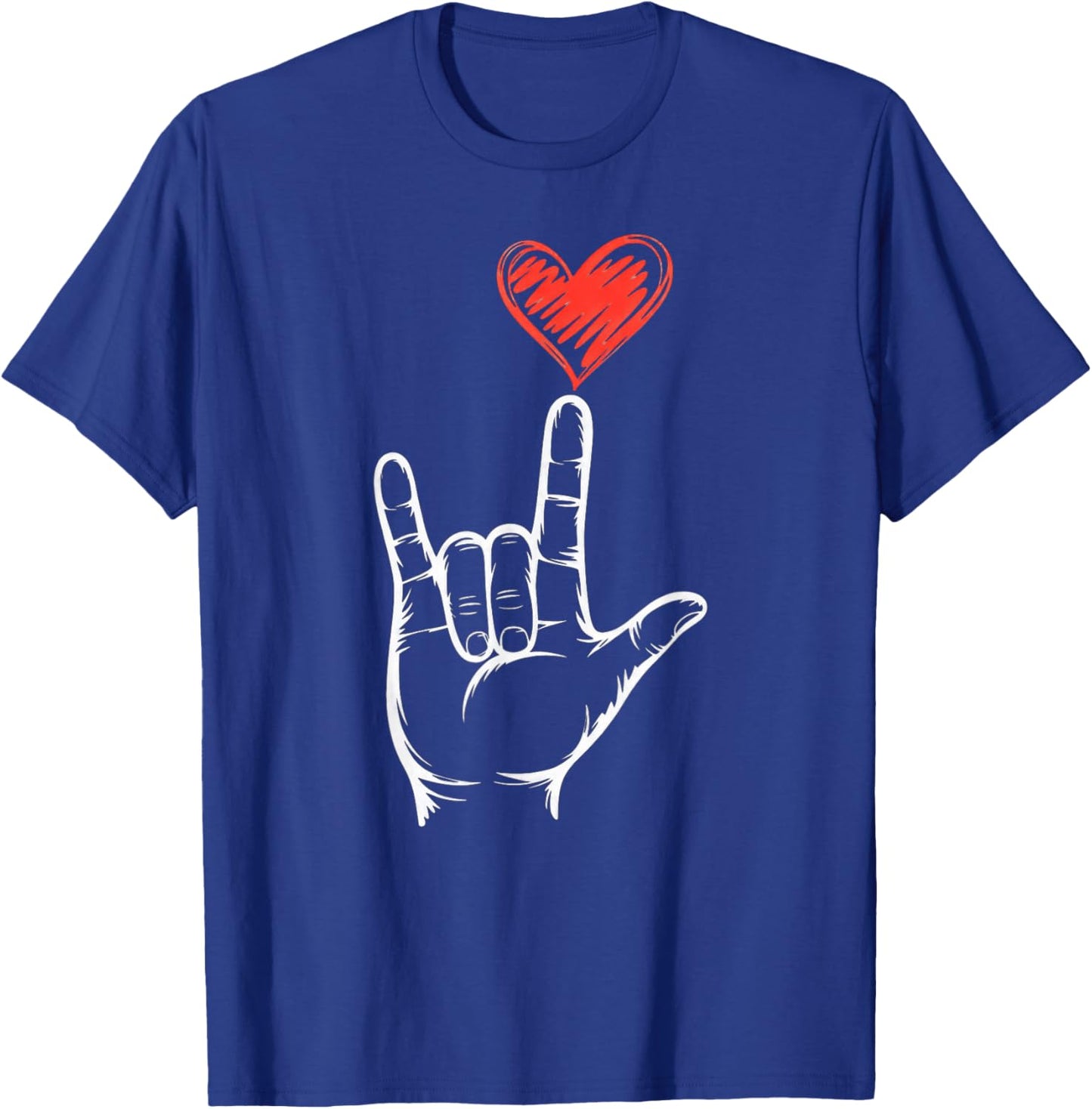 Valentine I Love You Hand Sign T-Shirt - T-Shirt | Royal