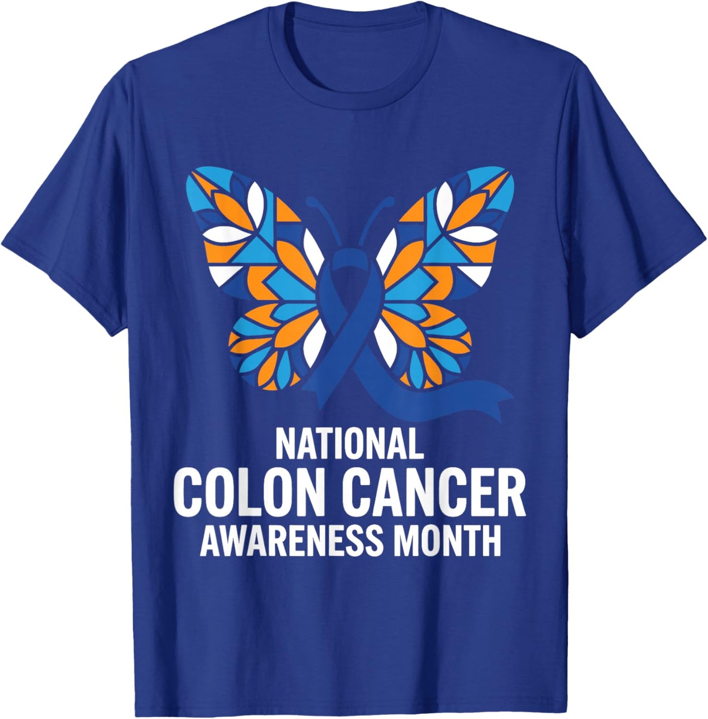 National Colon Cancer Awareness Month Blue Ribbon Men Women T-Shirt - T-Shirt | Royal