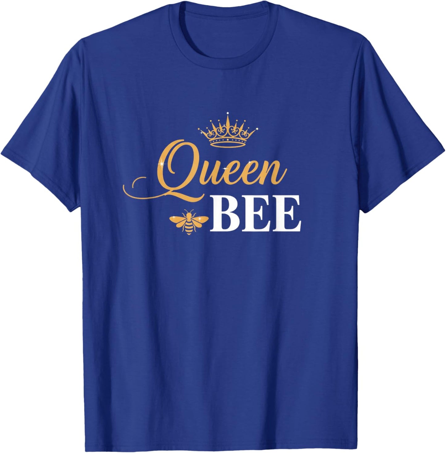 Queen Bee Crown Script Feminine Nature Insect Lover T-Shirt - T-Shirt | Royal