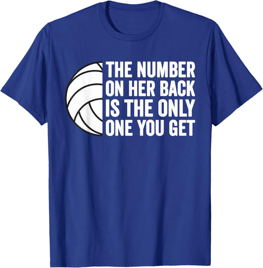 Protective Volleyball Daughter Number mom dad Boyfriend T-Shirt - T-Shirt | Royal