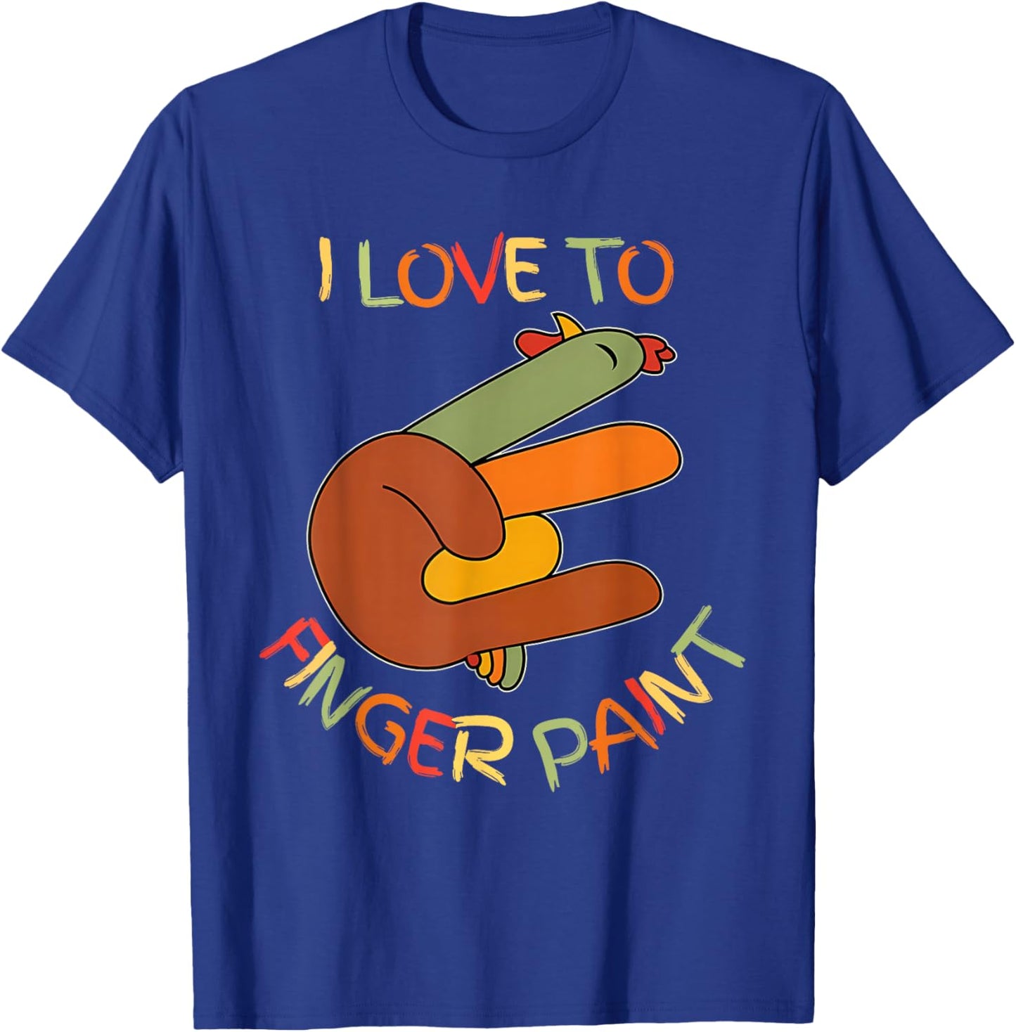 I Love to Finger Paint I'm Paint Thanksgiving Couples T-Shirt - T-Shirt | Royal