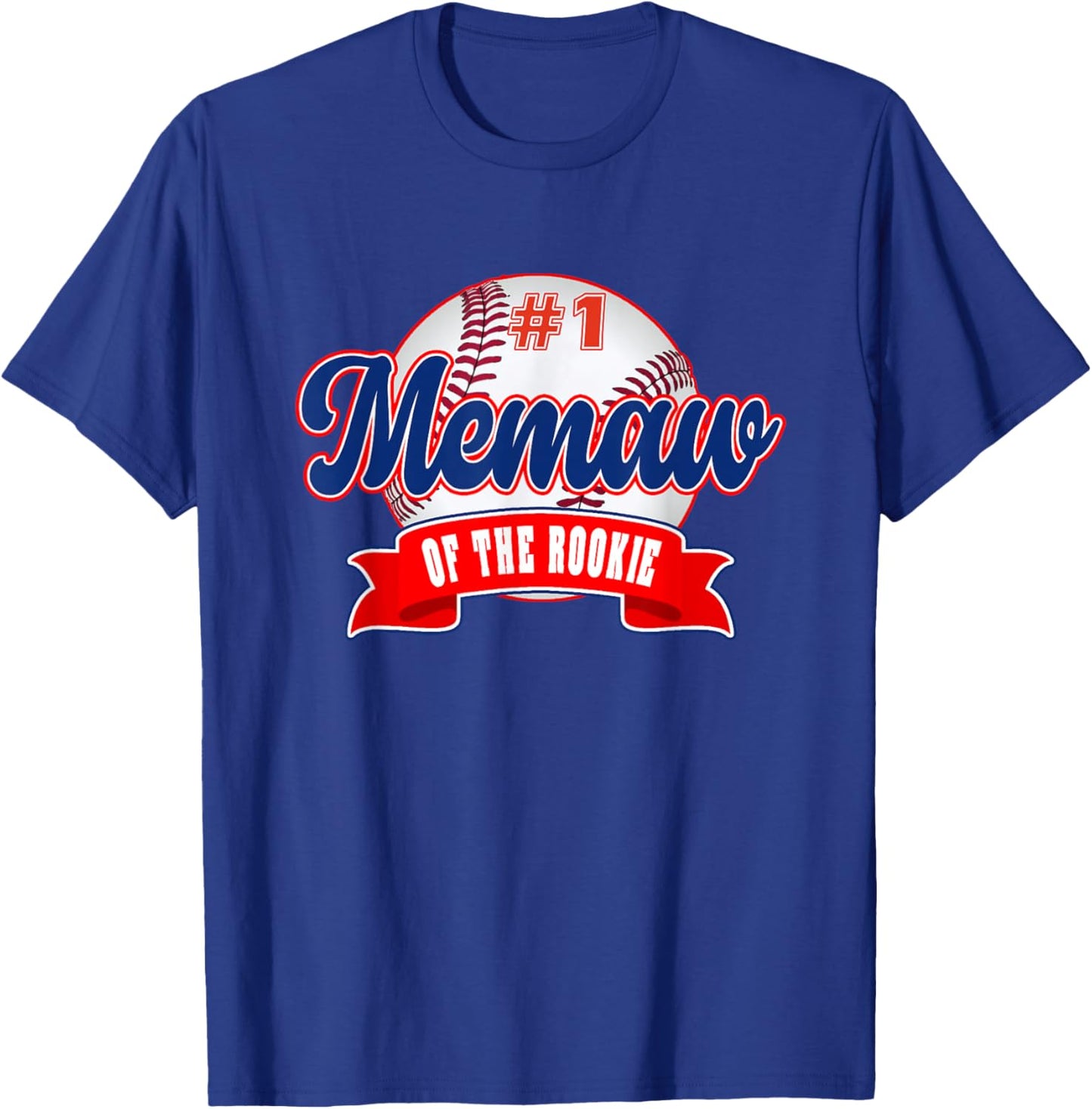 Memaw Rookie of Year 1st Birthday Baseball Theme Matching T-Shirt - T-Shirt | Royal