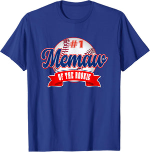 Memaw Rookie of Year 1st Birthday Baseball Theme Matching T-Shirt - T-Shirt | Royal