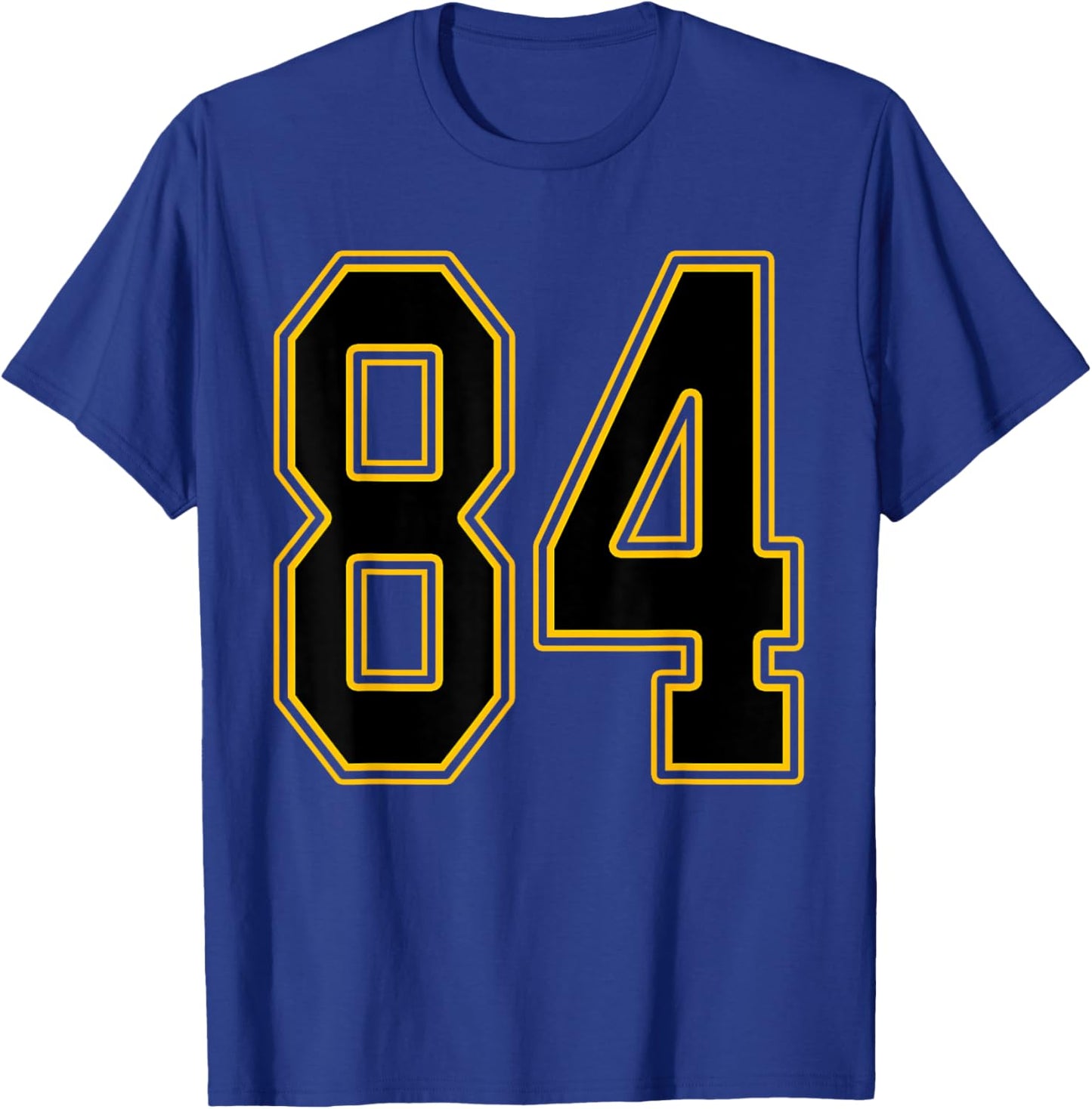 Black and Gold Number 84 Jersey Player Uniform #84 T-Shirt - T-Shirt | Royal