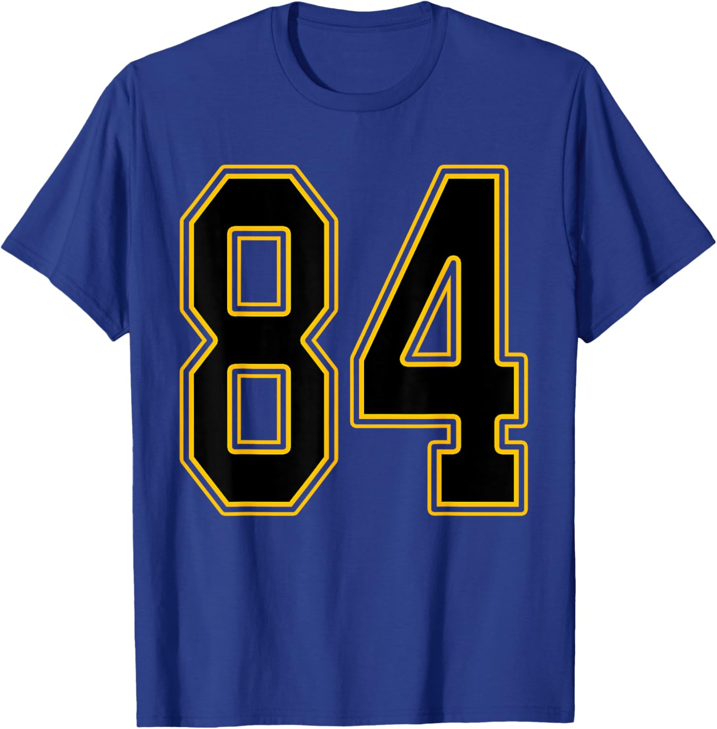 Black and Gold Number 84 Jersey Player Uniform #84 T-Shirt - T-Shirt | Royal