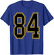 Black and Gold Number 84 Jersey Player Uniform #84 T-Shirt - T-Shirt | Royal