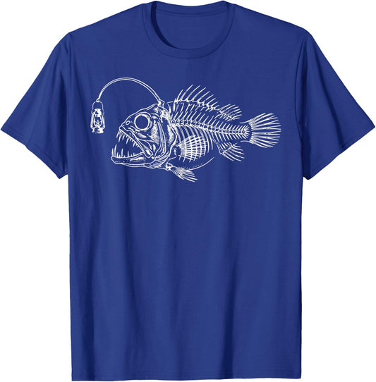 Anglerfish Skeleton Scary T-Shirt - T-Shirt | Royal
