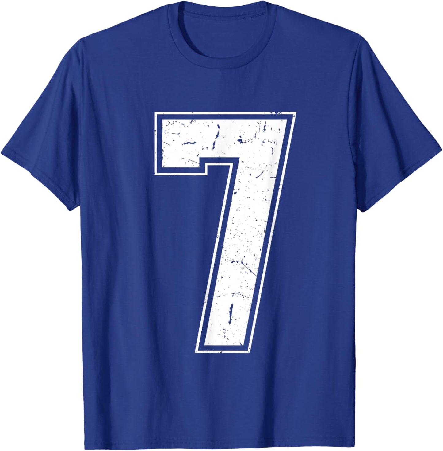 Number 7 Matching Costume 67 Meme Costume Distressed Retro T-Shirt - T-Shirt | Royal