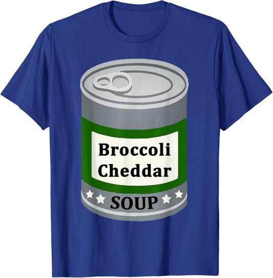 Broccoli Cheddar Canned Soup Fun Easy Lazy Halloween Costume T-Shirt - T-Shirt | Royal