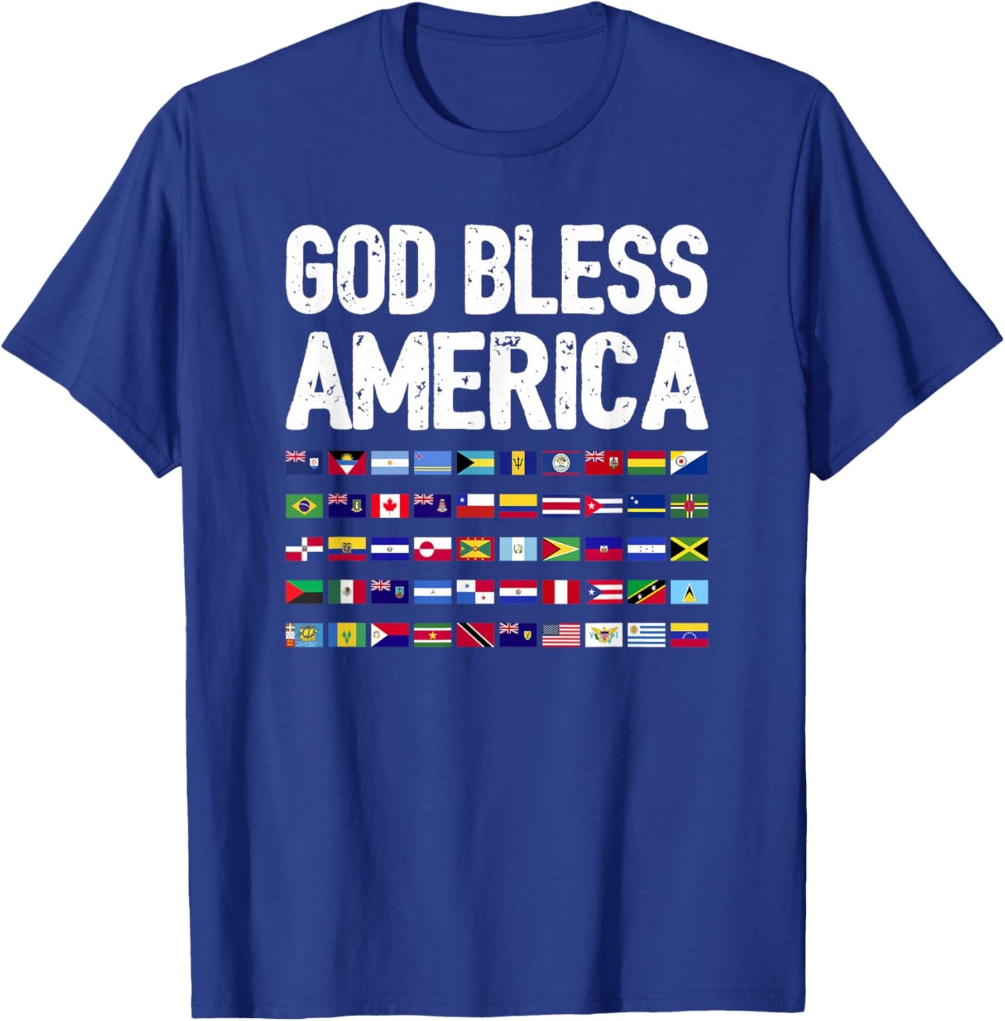 God Bless America All Countries Heritage Latino Pride T-Shirt - T-Shirt | Royal