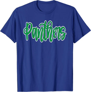 Panthers School Spirit Mascot Green Panther Pride Teacher T-Shirt - T-Shirt | Royal