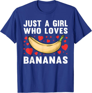 Cute Banana Design for Girls Women Kids Fruit Banana Lovers T-Shirt - T-Shirt | Royal