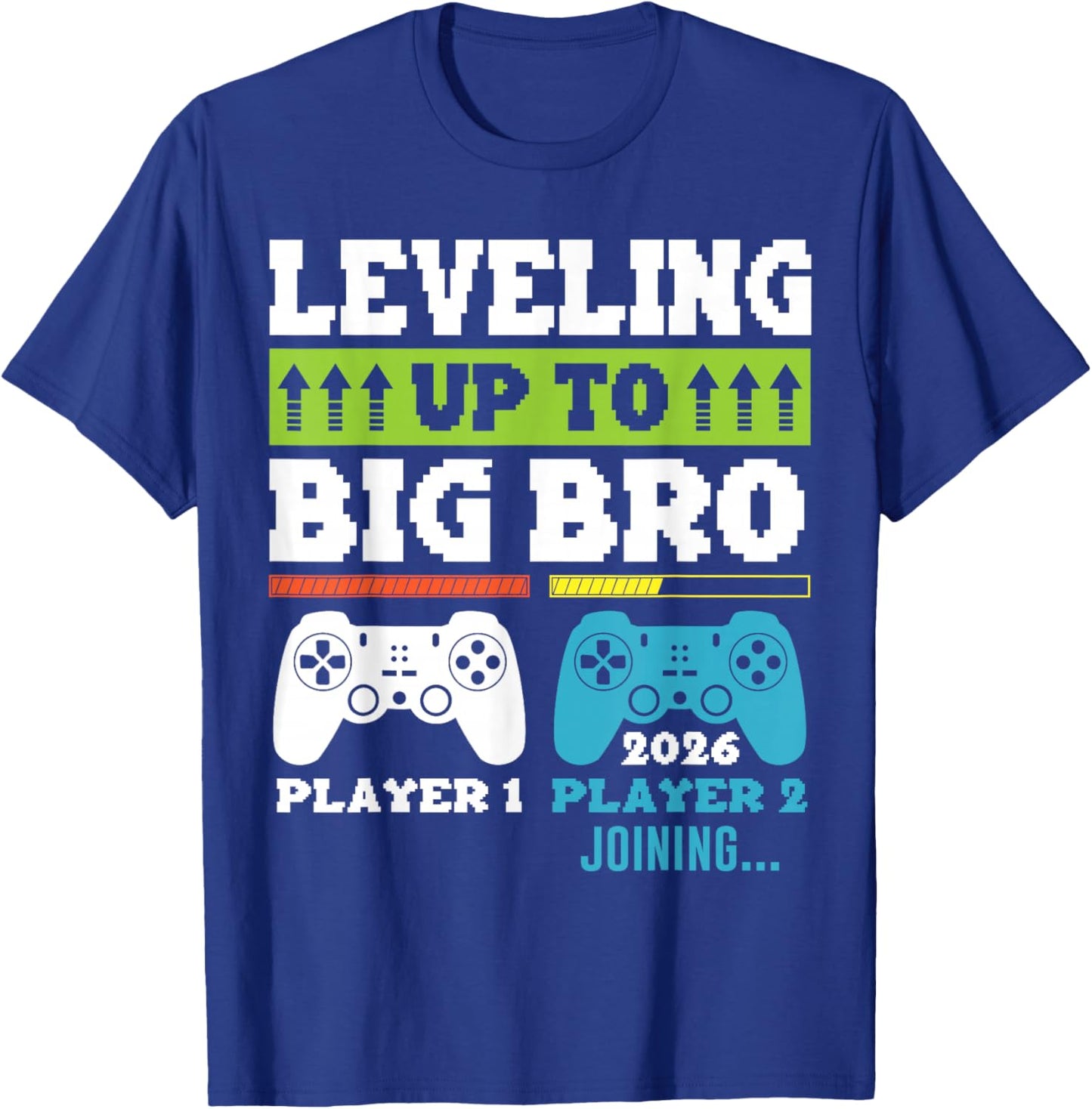 Leveling up to Big Brother est 2026 Gamer Boys Gaming Kids T-Shirt - T-Shirt | Royal
