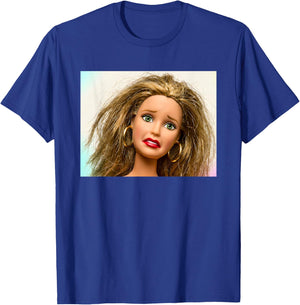 Retro Doll Face Meme Dolls Plastic Digusting Doll Face Meme T-Shirt - T-Shirt | Royal