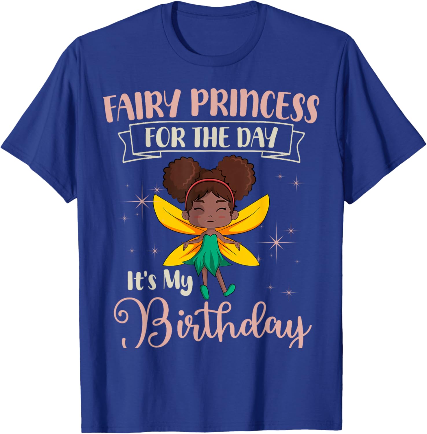 Fairy Birthday Party Magical Theme Pixie African American T-Shirt - T-Shirt | Royal