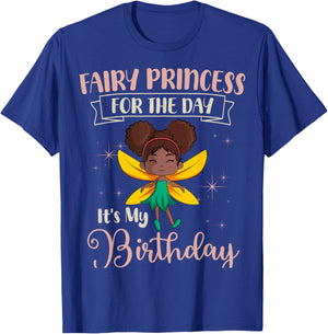Fairy Birthday Party Magical Theme Pixie African American T-Shirt - T-Shirt | Royal