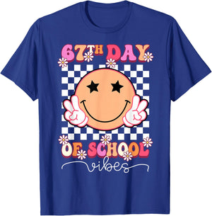 67th Day of School Vibes Funny Six Seven 67 Meme Slang T-Shirt - T-Shirt | Royal