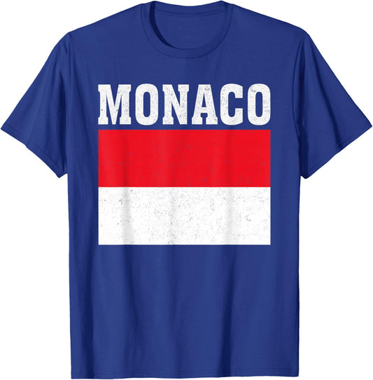 Monaco Flag Patriotic National Roots Souvenir T-Shirt - T-Shirt | Royal
