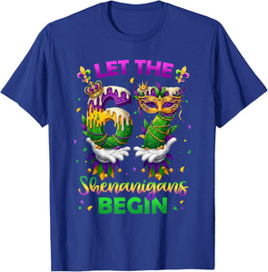 Let The 67 Shenanigans Begin Funny 6 7 Six Seven Mardi Gras T-Shirt - T-Shirt | Royal